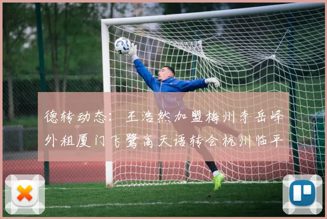 德转动态：王浩然加盟梅州李岳峰外租厦门飞鹭高天语转会杭州临平吴越